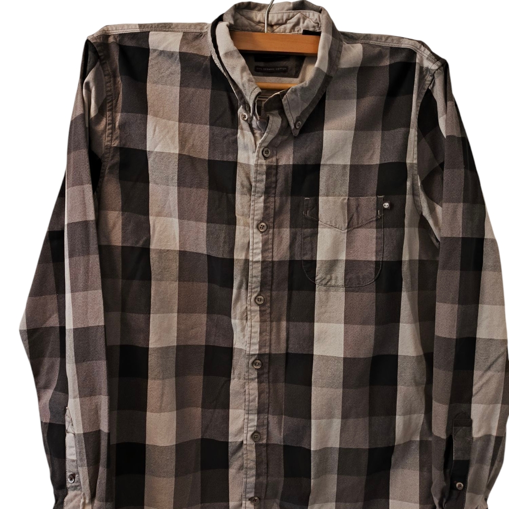 Timberland Black and Gray Plaid Casual Shirt